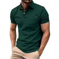 CaiJunJia George Polo Shirt,Men's Fashion Casual Polo Shirts Cotton Slim Fit Button Short Sleeve Basic Golf Work Tops