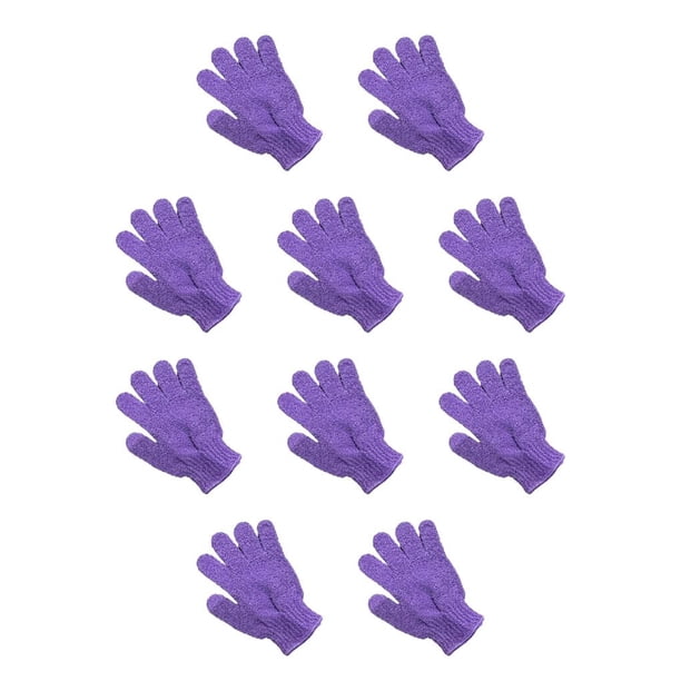 Ounissouiy Bath Glove Bathroom Shower Manual Rub Back Massage Elastic Hand Gloves Portable Non-slip Scrubber Scrub Men Women Arm Violeta 10piezas Ounissouiy CBP270455