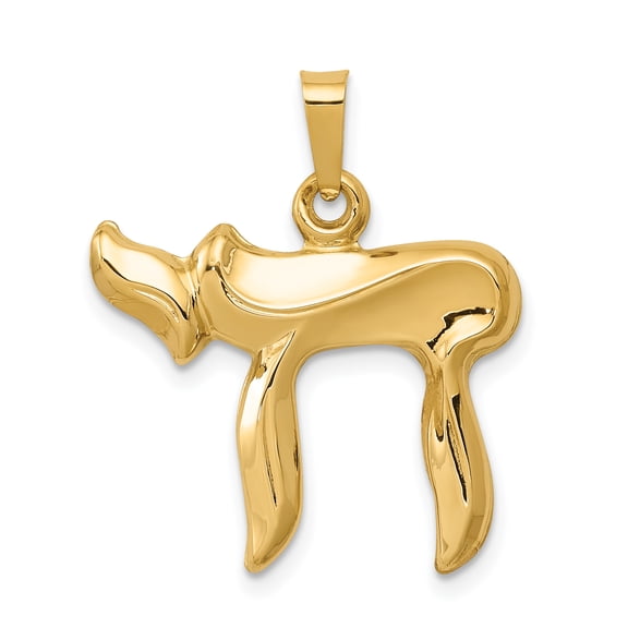 Finest Gold 14K Yellow Gold Chai Pendant