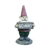 Hi-Line Gifts 10" Gnome Holding Go Away Sign Garden Statue