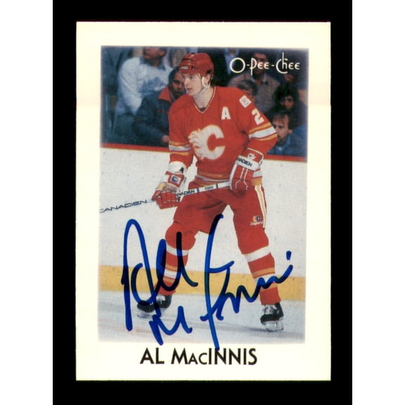 Al MacInnis Autographed 1987-88 O-Pee-Chee Minis Card #26 Calgary Flames SKU #251710