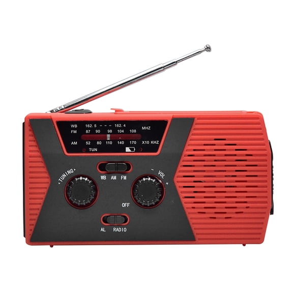 Riwcyla AMFM & NOAA Hand Crank with Flashlight for SOS Portable Solar Radios Self Powered AMFM with 2000mAh Power Bank Cell Phone USB Rechargeable Great Supplies(AAA Battery not Included)