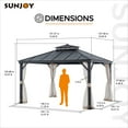 thumbnail image 3 of Sunjoy Hardtop Gazebo 11 x 13 ft. Outdoor Patio Black Metal Gazebo, Double Tiered Gazebo with Ceiling Hook and Mesh Netting, Black, 3 of 19