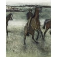 thumbnail image 2 of Degas, Edgar 15x18 Black Ornate Wood Framed with Double Matting Museum Art Print Titled - Race Horses (right), 2 of 4