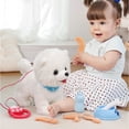 thumbnail image 5 of Toy Deals Vsontor Samoyed Walking Dog Toy For Girl Licking Barking Dog With Control Leash What You Say Talking Singing Tail Robot Dog Diy Pretend Dress B B, 5 of 6