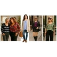 thumbnail image 3 of Anygrew Women's Long Sleeve V Neck Shirts Casual Tunic Tops Blouse, 3 of 6