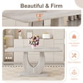 thumbnail image 6 of JUFU 63" Dining Table for 6, Faux Marble MDF Kitchen Dining Table, Modern Rectangular Dining Room Table with U-Shape Pedestal Base for Home Apartment, 6 of 8
