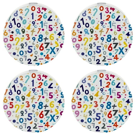 

YZUOUZY Bedside Lamps Night Lights a Set of 4 Geometric Pattern Colorful Numbers