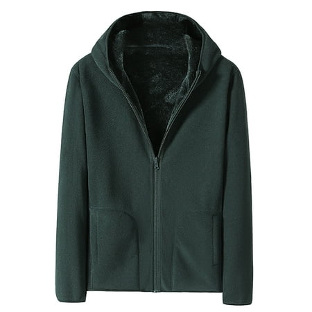 

WANYNG Men s Casual Solid Hooded Coat Fleece Coral Velvet Wear On Both Sides Pocket Coat House Slipper with Memory Foam Slipper Booties