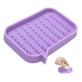 thumbnail image 4 of Soap Holder With Hole Flexible Multipurpose Silicone Drop-proof Colorful Draining Shelf Drop-proof Container Case Home Bathroom Shower Bar Countertop Purple, 4 of 9