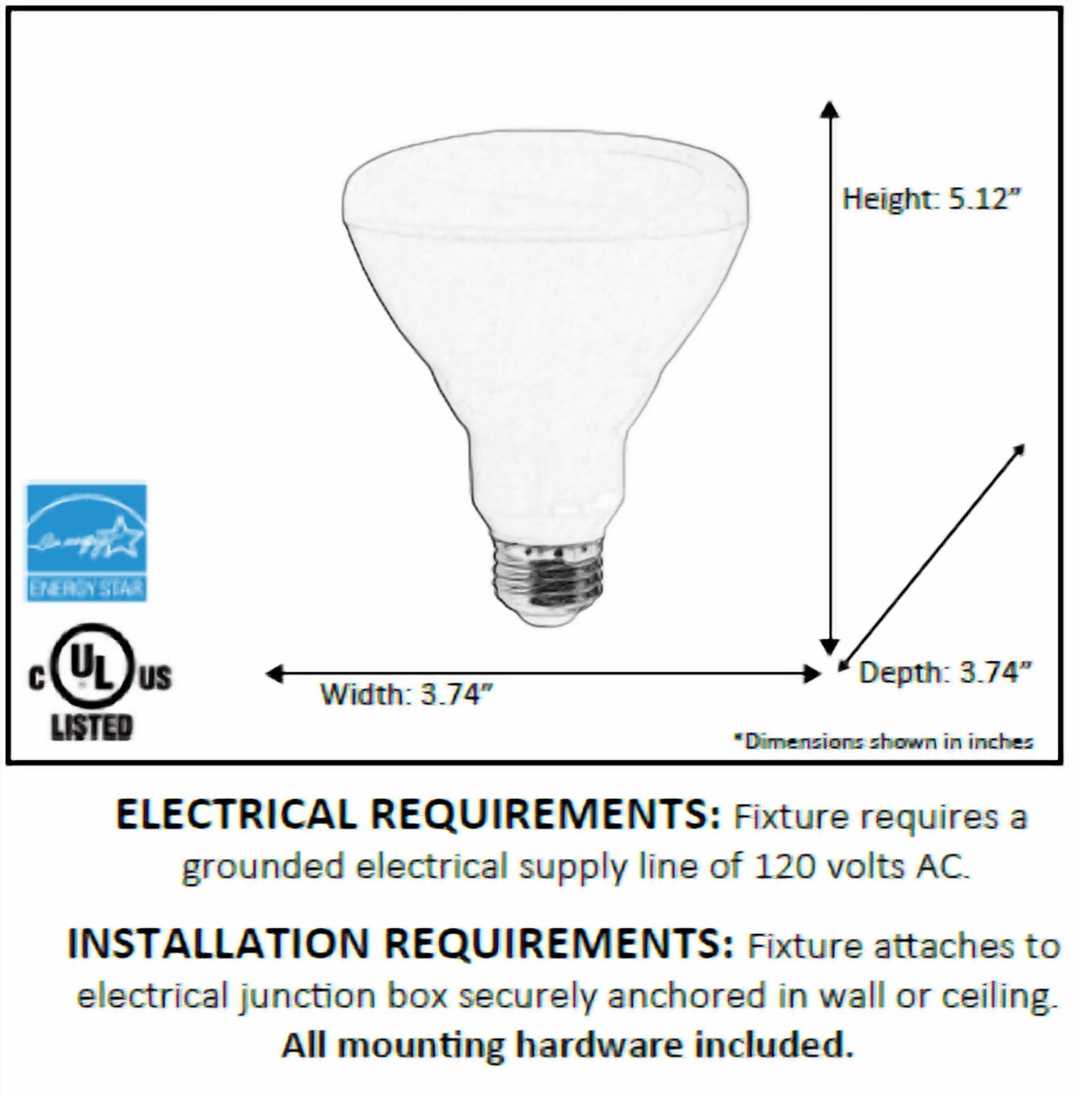 65W Equivalent White Dimmable LED Flood Light Bulbs 6 Count