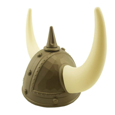 Adult Plastic Viking Helmet Warrior Horns Unisex Costume Accessory Party, Get ready for a Nordic adventure with this hard plastic helmet and