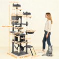 thumbnail image 3 of PawHut Cat Tree, 76 Inches Large Cat Tower w/ Scratching Posts, Dark Grey, 3 of 10