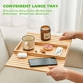 thumbnail image 3 of Bamboo Couch Cup Holder Arm Tray for Snack and Phone, 3 of 11