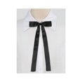 thumbnail image 5 of INSPIRE CHIC Women's Long Self Tied Bowtie Solid Color Adjustable Neck Elegant Bow Tie Black One Size, 5 of 5