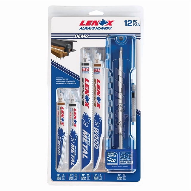 Juego de hojas de sierra recíproca Lenox Bi-Metal de 6 y 9 pulgadas, 12 unidades