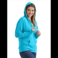 thumbnail image 2 of Sudadera con Capucha y Cremallera de Punto Flameado para Mujer, Camiseta Texturizada con Cremallera para Mujer Azul M, 2 of 8