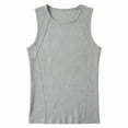 thumbnail image 3 of HappyYEE Men's Ribbed Tank Top, Wide Strap Sleeveless Knit Muscle Slim Fits Shirts, Fashion Workout Gym Tee Gray 3XL, 3 of 7