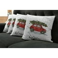 thumbnail image 5 of Ambesonne Christmas Throw Pillow Cover 4 Pack, Retro Car with Tree, 18", Green Vermilion, 5 of 5