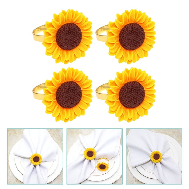 unbranded 4Ud Para Servilleta Amarillo Con De Girasol Para Fiesta Y Banquete
