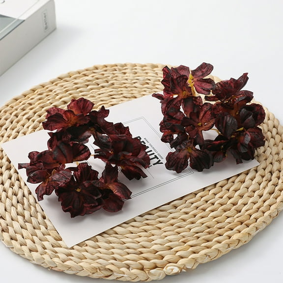 10PC Silk Fabric Floral Arrangements, Handcrafted Artificial Blossom Headpieces for Wedding Party Home Decorations, Realistic DIY Craft Supplies with Petals for Bridal Accessories, Event Ornaments