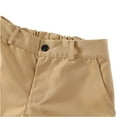 thumbnail image 3 of Resicozy Uniform Shorts for Boys Casual Elastic Waist Golf Dressy Solid Color Shorts with Pockets Khaki 3-4 Years, 3 of 8