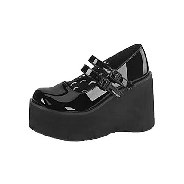 Rockomi Ladies Punk Goth Platform Dress Shoes Gothic Mary Jane Women