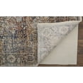 thumbnail image 5 of HomeRoots 513972 12 x 15 ft. Tan Orange & Blue Floral Power Loom Distressed Rectangle Area Rug with Fringe, 5 of 8