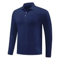 thumbnail image 2 of Blusa y camisa de manga larga con cuello vuelto para hombre, color liso, informal, elástica, deportiva, con botones, blusa de manga larga con cuello vuelto para hombre, tops de poliéster para hombre, 2 of 5