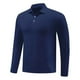 thumbnail image 2 of Blusa y camisa de manga larga con cuello vuelto para hombre, color liso, informal, elástica, deportiva, con botones, blusa de manga larga con cuello vuelto para hombre, tops de poliéster para hombre, 2 of 5