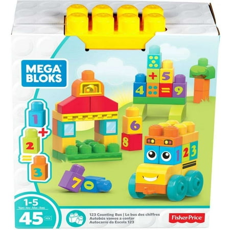 Mega Bloks Building Basics 1-2-3 Counting Bus, 45-Piece (Best Halo Mega Bloks Sets)