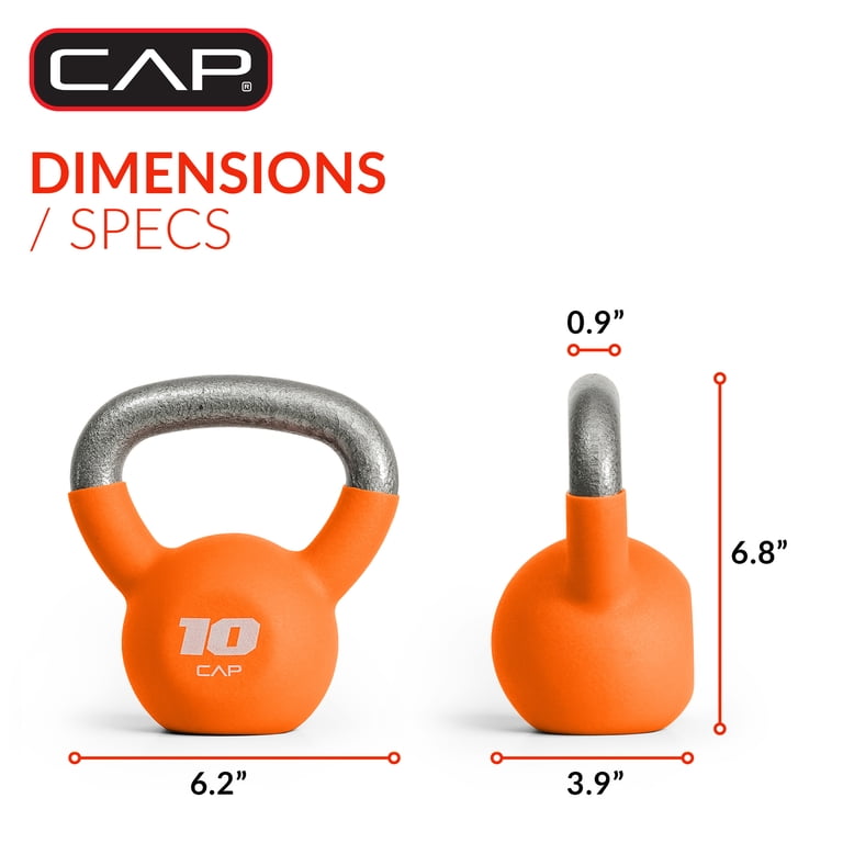CAP 10lb Neoprene Coated Kettlebell, Orange photo 6