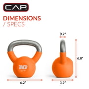 CAP, 10lb Neoprene Coated Kettlebell, Orange