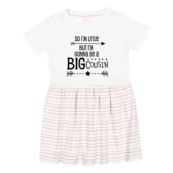 Inktastic So I'm Little, but I'm Gonna Be a Big Cousin Girls Toddler Dress