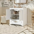 thumbnail image 4 of Euroco 30" Luxurious Bathroom Vanity with Ceramic Sink, Bathroom Vanities Cabinet with 2 large Soft Closing Doors, Solid Wood Frame Bathroom Storage Cabinet, 4 of 9