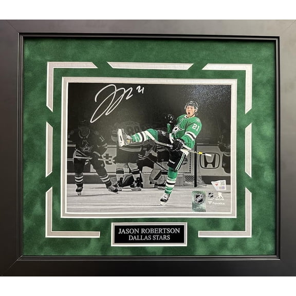Jason Robertson Autographed Hand Signed Custom Framed 8x10 Dallas Stars Photo - Fanatics COA
