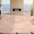 thumbnail image 2 of Design&I 9'x12' Washable Area Rug Snag-Free Shaped Border Bordered Scallop Frame Solid Gaura Scroll Detail for Dining Room, Basement, Large Office, 2 of 7