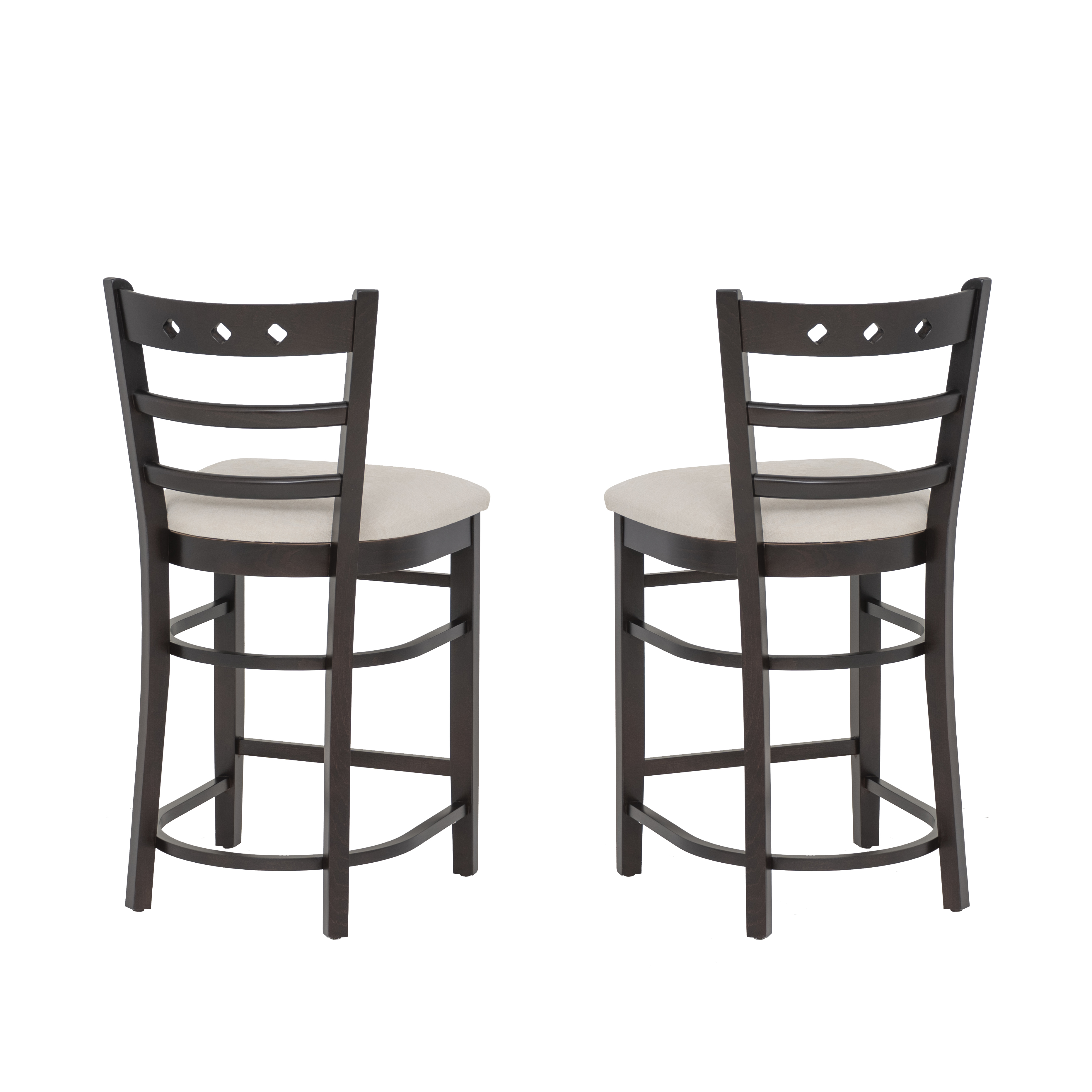 Linon Durand 24" Indoor Counter Stool, Set of 2, Espresso/Gray