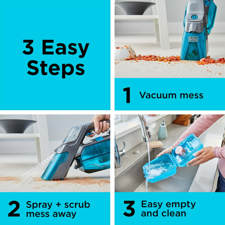 BLACK+DECKER Spillbuster™ Cordless Spill + Spot Cleaner With Scrub Brush  Features and Benefits 