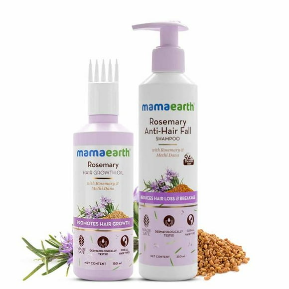 Mamaearth Rosemary Anti Hair Fall Shampoo (250ml) & Hair Growth Hair Oil (150ml)