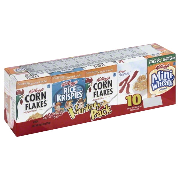 Kellogg's Assorted Cereal Variety Pack, 10 count, 9.63 oz