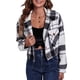 thumbnail image 2 of Camisas De Abrigo A La Moda Abrigo A Cuadros Para Mujer Chaqueta Con Bolsillo Estilo Corto Versátil Cómodo Para Club Para Mujer Para Ir De Compras ANGGREK  Ropa, 2 of 8