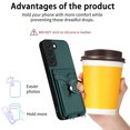 thumbnail image 3 of Allytechgroup Samsung Galaxy S21 FE Case with Cards Holder, Crossbody Shoulder Strap Ring Holder Kicsktand Bumper Shockproof Slim Fit Wallet Case Cover for Samsung Galaxy S21 FE, Green, 3 of 6