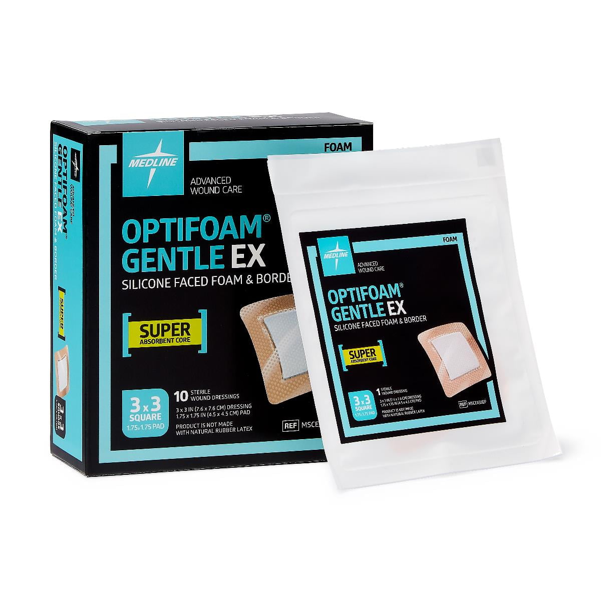 Medline Optifoam Gentle EX Bordered Foam Dressing in Educational