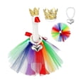 thumbnail image 2 of Gumesh Rainbow Porch Goose Outfit Goose Outfit Lawn Geese Costume Clothes Pearl Tie Fits 23" Cement Geese Statue for Pride Month Outdoor Garden Yard Patio Art Decor, 2 of 7