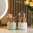 thumbnail image 2 of 360° Rotating Makeup Brushes Holder Portable Desktop Makeup Organizer Cosmetic Storage Box Make Up Tools Jewelry Container White B, 2 of 6