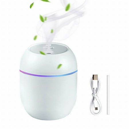 

Personal Mini Humidifier With 7 Colors LED Night Light. 260ml Small Plant Humidifier For Bedroom Office Desktop Car Home 2 Fog Mode Travel Humidifier