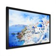 thumbnail image 2 of Designart "Santorini Isles Blue and White Charm III" Landscapes Framed Wall Art Decor - Country Blue Greece Living Room Framed Canvas Art, 2 of 6
