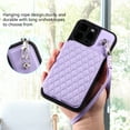 thumbnail image 4 of Case for iPhone 15 Pro Max, Detachable Crossbody Strap Wallet Case with Card Slots, Stand Ring Flip PU Leather Protective Cover Lanyard for Women for iPhone 15 Pro Max, Purple, 4 of 7