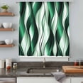thumbnail image 5 of Green Striped Ombre Sheer Curtains 96 Inches Long, Modern Green Moire Geometric Light Filering Curtains, Privacy Drapes Simi Floor to Veiling Curtain for Living Room Bedroom Large Window Treatment, 5 of 9